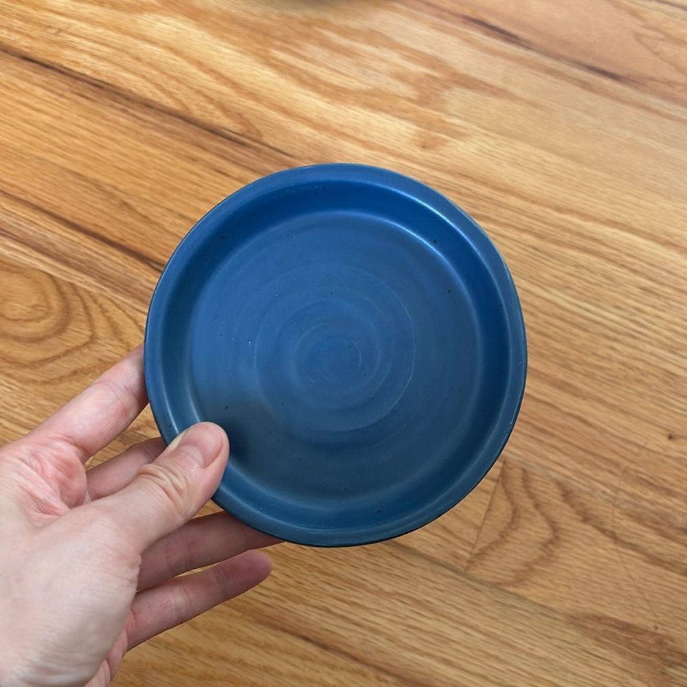 5” blue trinket dish